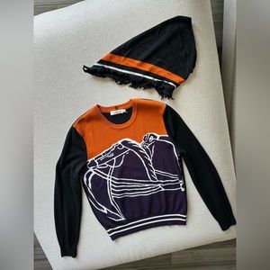 TORY BURCH Trocadero Sweater with the scarf, XL